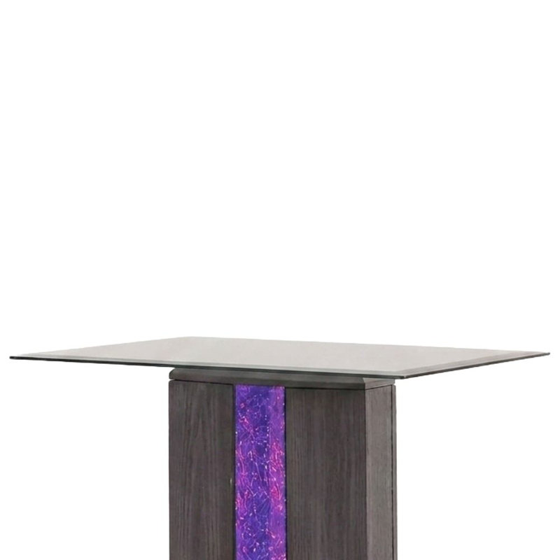 Hadley Table de bout carrée en verre gris