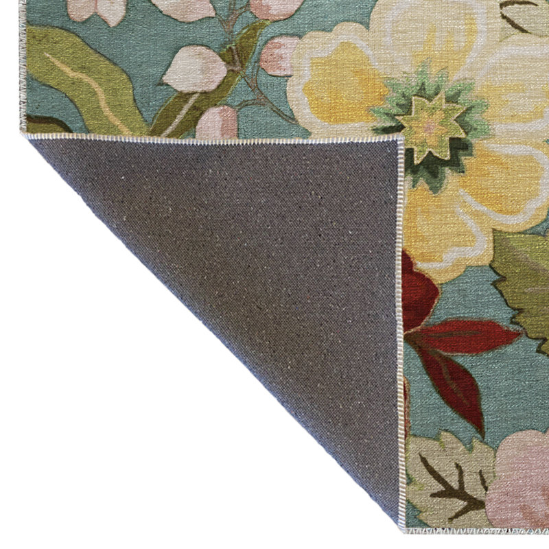 Tapis décoratif multicolore à motif floral multicolore, Tapis de couloir 3 pi 3,37 po x 6 pi 6,74 po