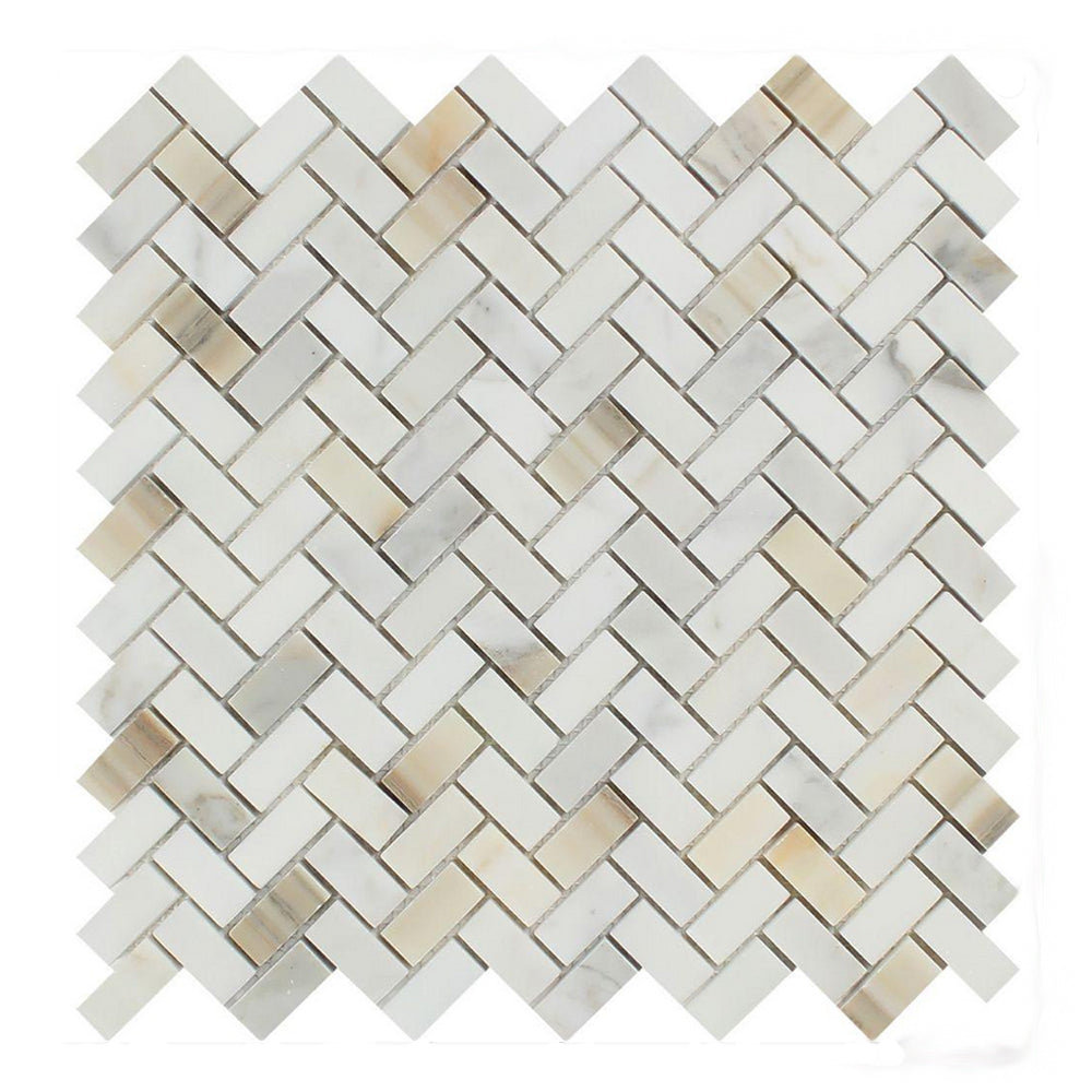Stone &amp; Tile Shoppe, Inc. Marble Chevron Mosaic Wall &amp; Floor Tile | Wayfair