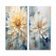 Simple dahlia beige et bleu - ensemble de 2 impressions murales en métal Dahlia-1035393511