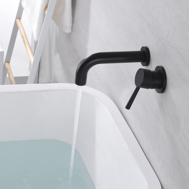 1 Handle Bathroom Bath Faucet, Matte Black