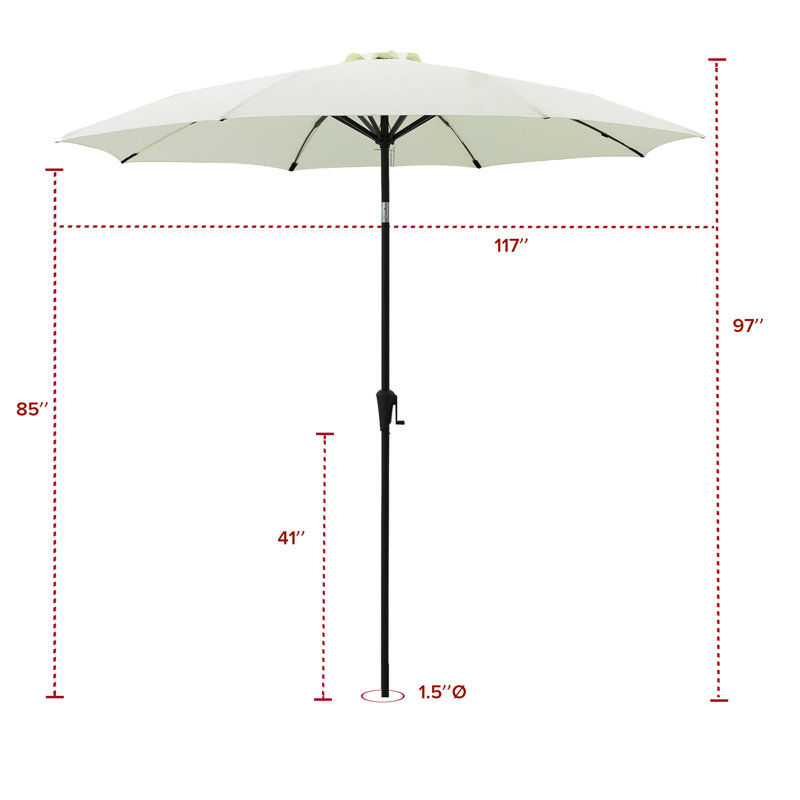 Parasol de marché 120 po Frison, H 97 po x l 117 po x P 117 po, Ivoire
