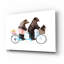 Art mural en verre épique «Three Bears Riding Bike» par John Hovenstine, 16 po x 12 po Epic Art