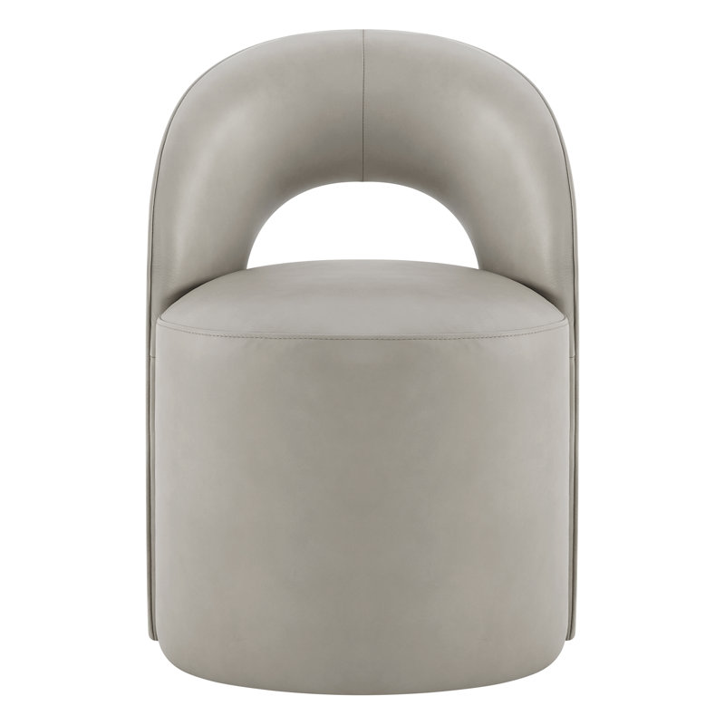 Chaise rembourrée en cuir véritable Neta, Aline Cashmere