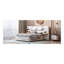 Grand lit plateforme tapissier grand format, deux prises et ports de charge USB des deux côtés, deux coussins de chevet, tablettes de rangement, velours, beige-922202839