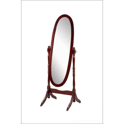Traditional Queen Anna Style Wood Floor Cheval Mirror, Perfect for Full-Body Reflection and Elegant Room Decor.