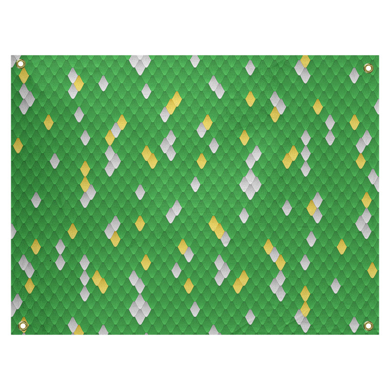 Tapisserie murale balances de serpent, H 26 po x l 36 po, Vert / Jaune