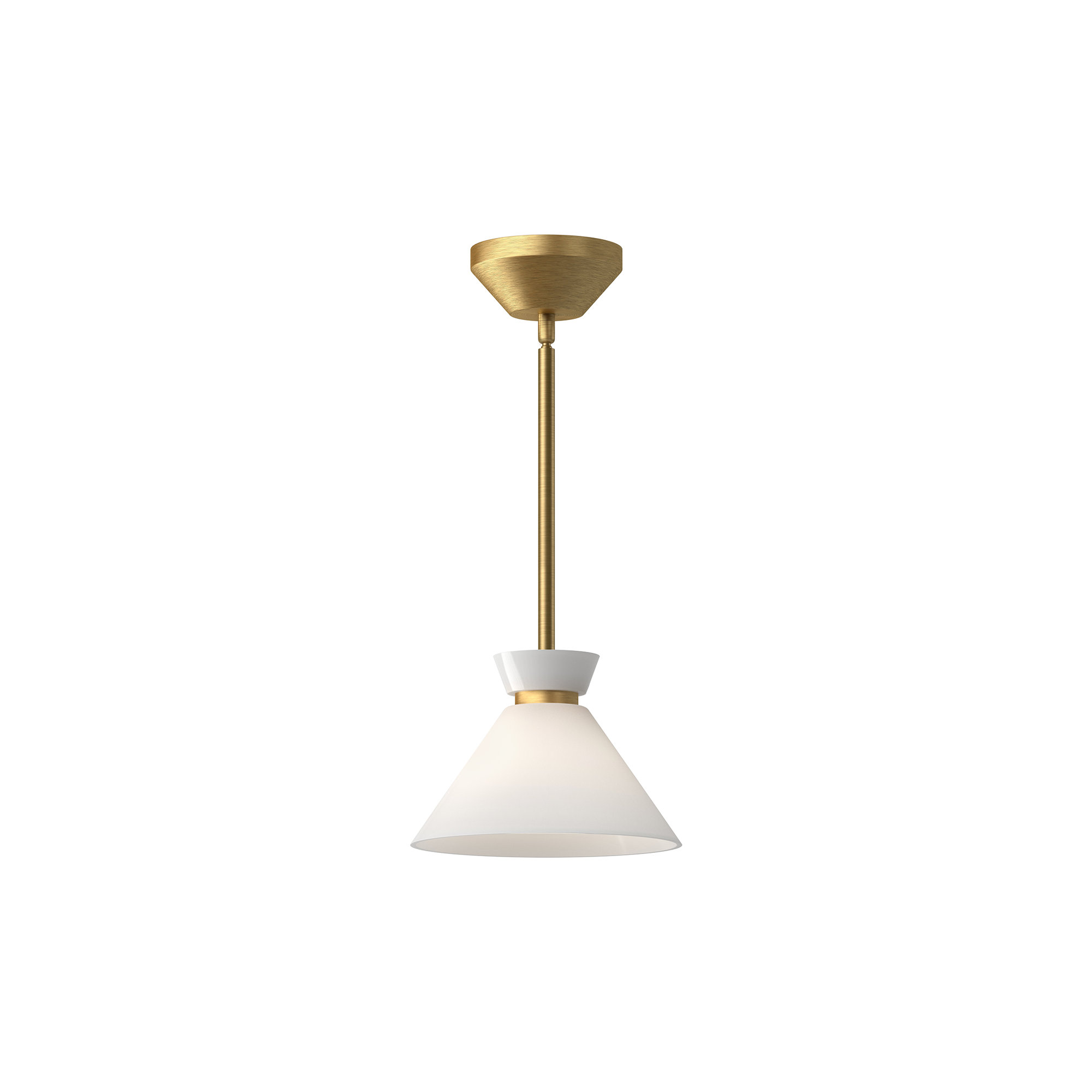 Rafaella Single Light Glass Pendant, Brushed Gold, 5.625" H x 8" W x 8" D