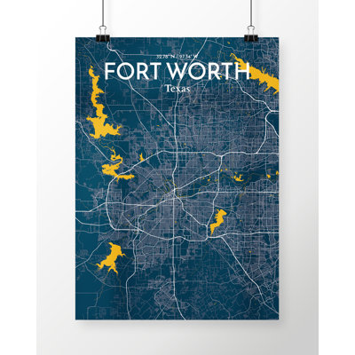 Fort Worth City Map - Unframed Graphic Art