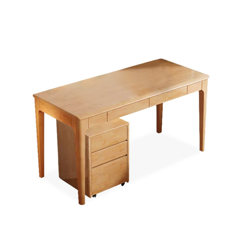 Bureaux rectangulaires en bois massif, Burlywood, H 29,53 po x l 55,12 po x P 23,62 po
