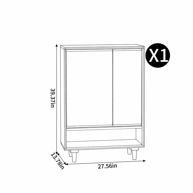 Armoire à chaussures minimaliste de style japonais, Brun