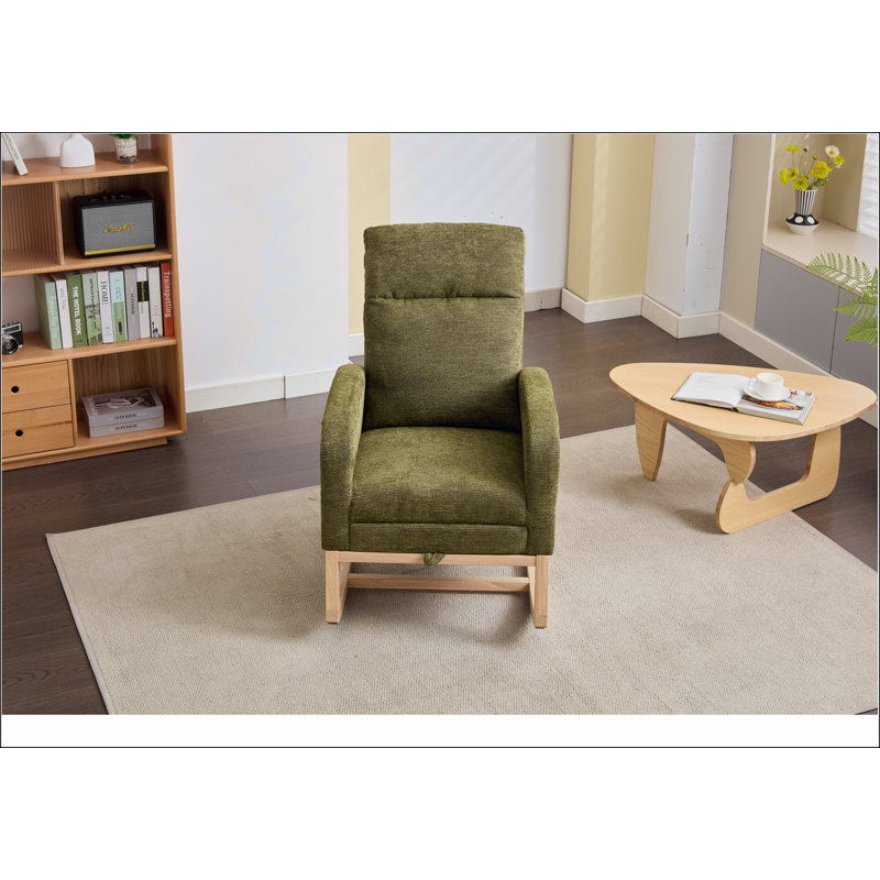 Chaise berçante avec pieds en bois massif, chaise berçante Modern, Cyan
