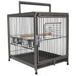 Hettinger 22'' Iron Flat Top Floor Bird Cage with Wheels