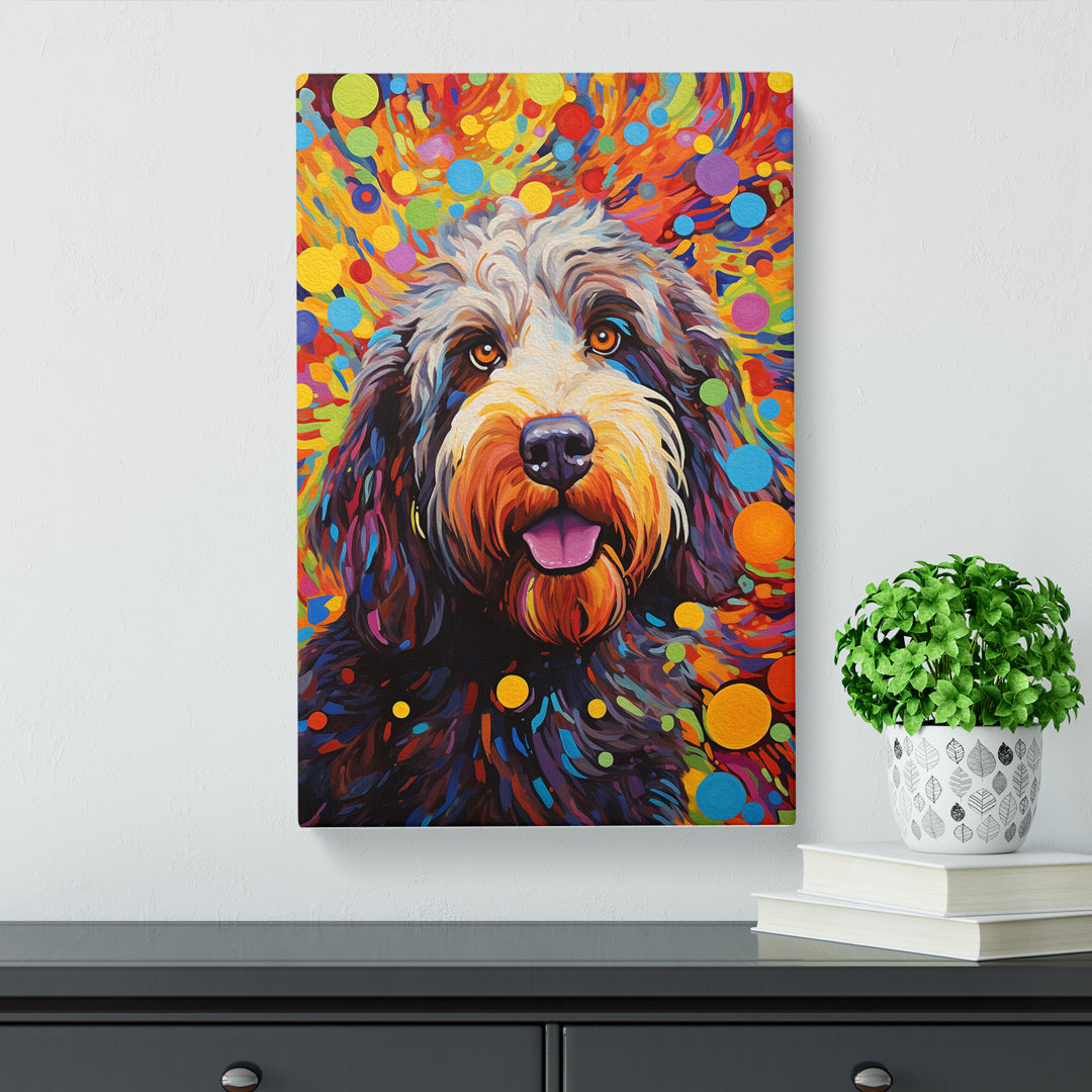 Labradoodle Orphism Art No.2 - Wrapped Canvas