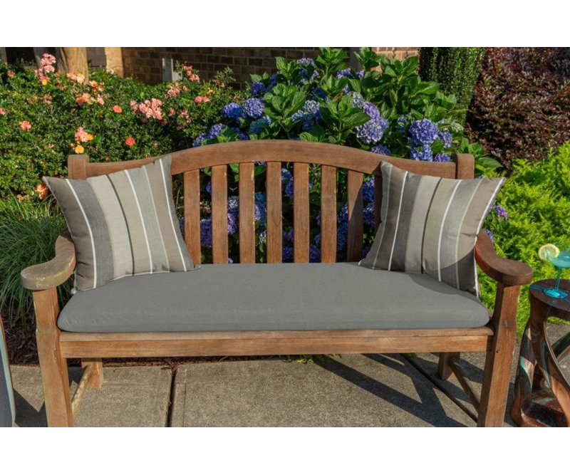 Casual Cushion Stripe Sunbrella® Fabric 1-Piece Indoor/Outdoor Square Throw Pillow, 20"W x 20"L, Milano Char, 20"H x 20"W
