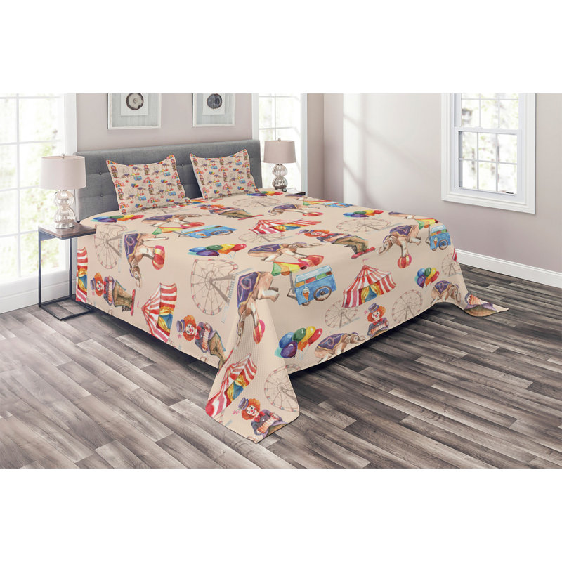 Eclectic Polyester Coverlet, King Bedspread + 2 Shams
