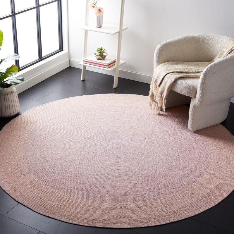Tapis en coton tissé à la main Rihanne, Rond 7 pi