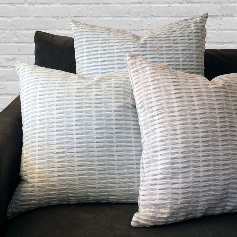  Pleated Please Throw Pillow With Feather Filled Insert, 20" x 20", Sepia