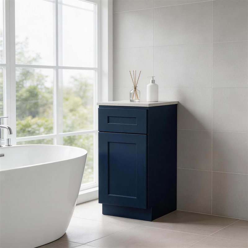 Meuble bas gain de place avec fermeture amortie et tablette ajustable