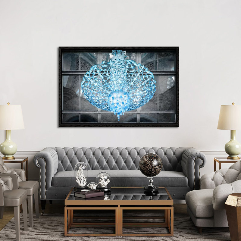 Ice Chandelier - Print on Canvas, 66.04 cm H x 45.72 cm W, Black Framed