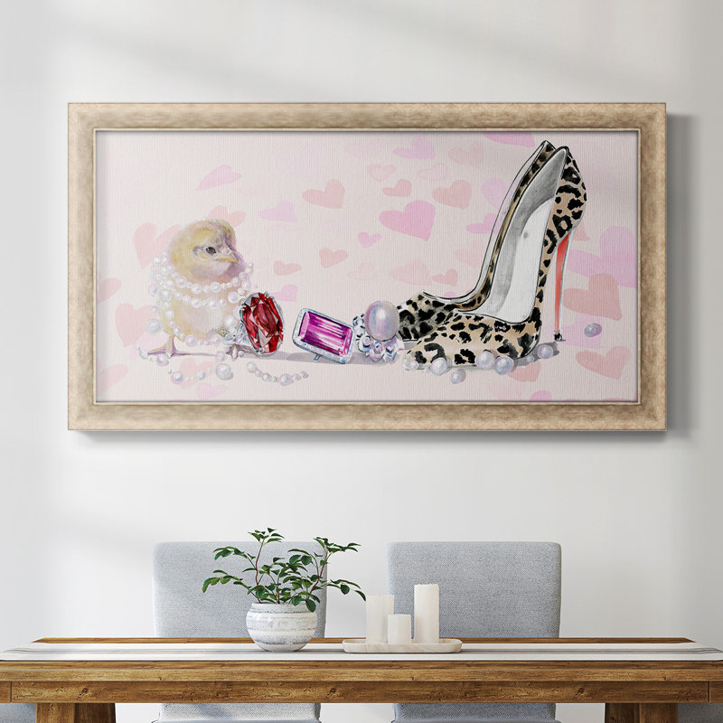 Toile encadrée «Cute Couture Premium» prête à être accrochée, H 29 po x l 53 po x P 1,25 po, gris