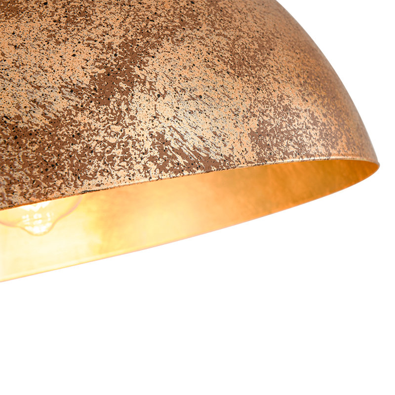 Luminaire suspendu surdimensionné en métal Kookie, H 16,1 po x l 31,5 po x P 31,5 po, Laiton antique, Trois lumières