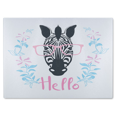Hello Zebra Glass Chopping Board