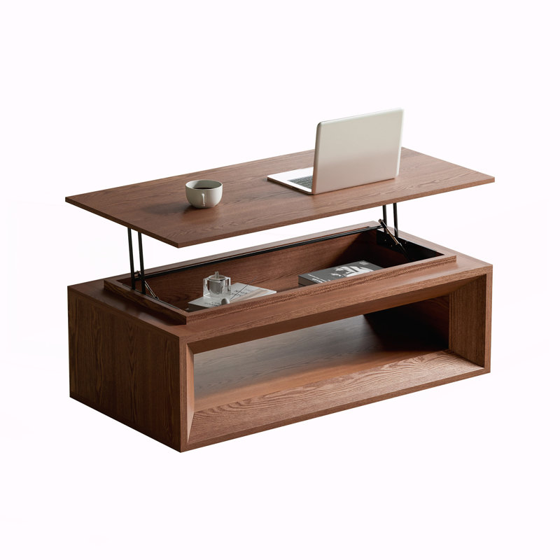 Table basse à plateau relevable moderne 43,3 po, Noyer