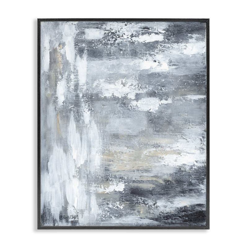 Abstrait gris brossé, estampe numérique encadrée par Roy Ebert, Giclée encadrée noir minuit, H 14 po x l 11 po