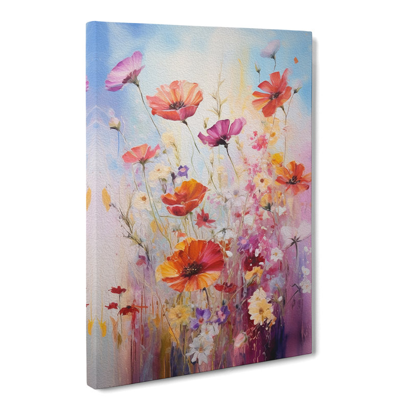 Wildflowers Gestural No.3 - Wrapped Canvas, 60cm H x 40cm W x 3cm D