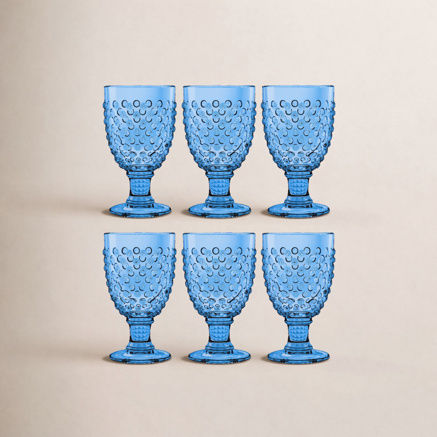 Tarhong Hobnail Goblet, Blue