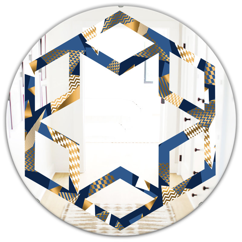 Miroir mural Hexagon Star and Cubes, H 31,5 po x l po