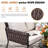 5 Pieces Patio Furniture Set,Outdoor Conversation Set with 2 Round Side Tables,Modern Metal Outdoor Couch with Waterproof Cushions for Backyard,Porch-1899881383