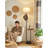 63.8'' Dimmable Tray Table Floor Lamp Standing Lamp With Shelf And Coat Rack 