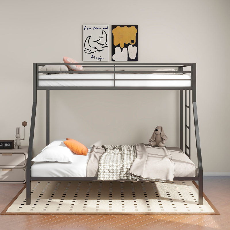 Jaydon Twin Over Full Bunk Bed, Black, Twin Over Full