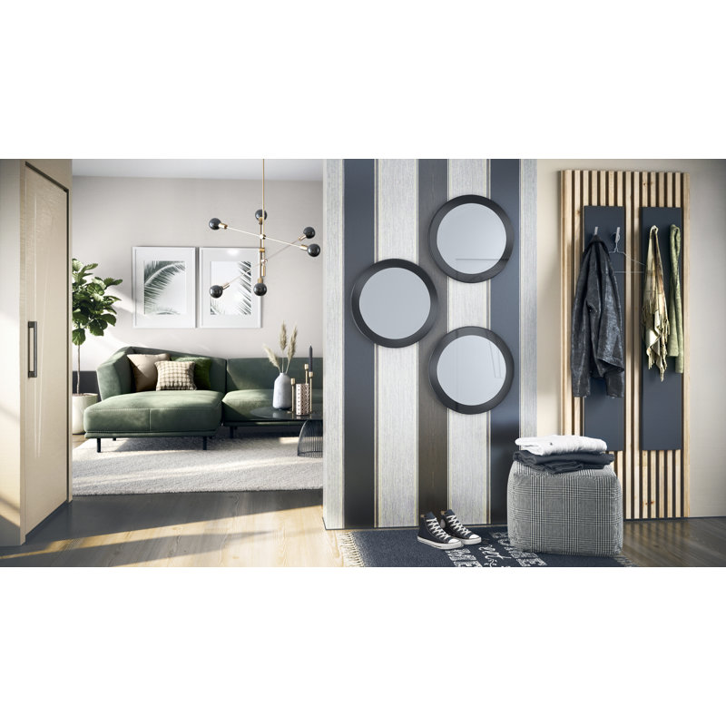 Colver Engineered Wood Flat Wall Mirror, High-Gloss Black
