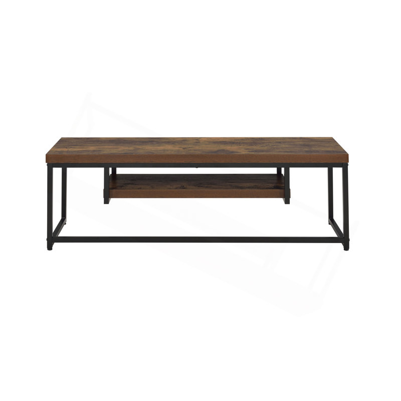 Bob Weathered Oak & Black Metal Finish TV Stand, 16"H x 47"L x 16"W
