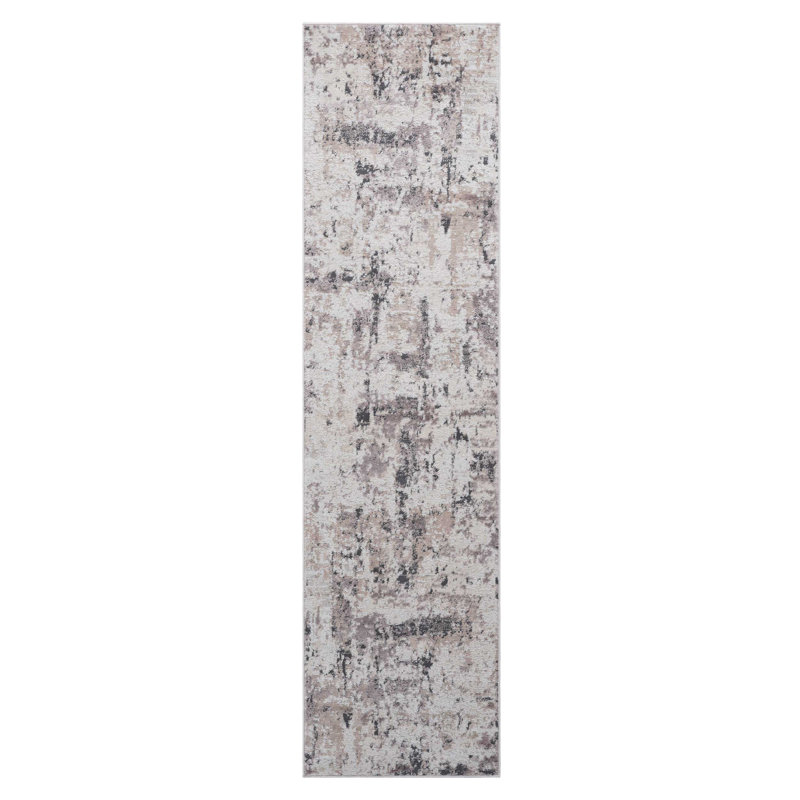 Collection 2X8 Cream/Brown /Abstract Non-Shedding Living Room Bedroom Dining Home Office Stylish And Stain Resistant Area Rug