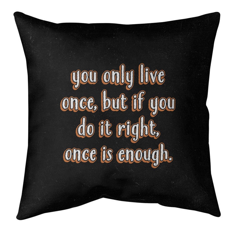 Coussin de sol You Only Live Once, 40 po x 40 po, Orange