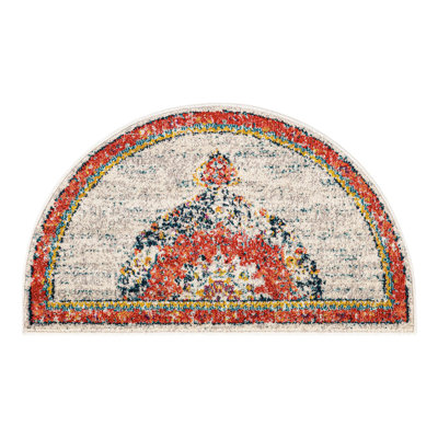 Galyean Abstract Ivory/Orange Rug