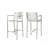 Outdoor 29.50" Barstools With Rust-Proof Aluminum Frame, Set Of 2, Silver