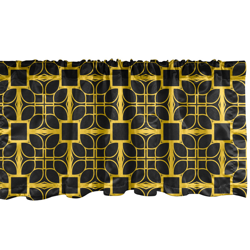 Ambesonne, ensemble de 2 cantonnières abstraites gris anthracite moutarde de style Art déco, L 42 po x L 12 po