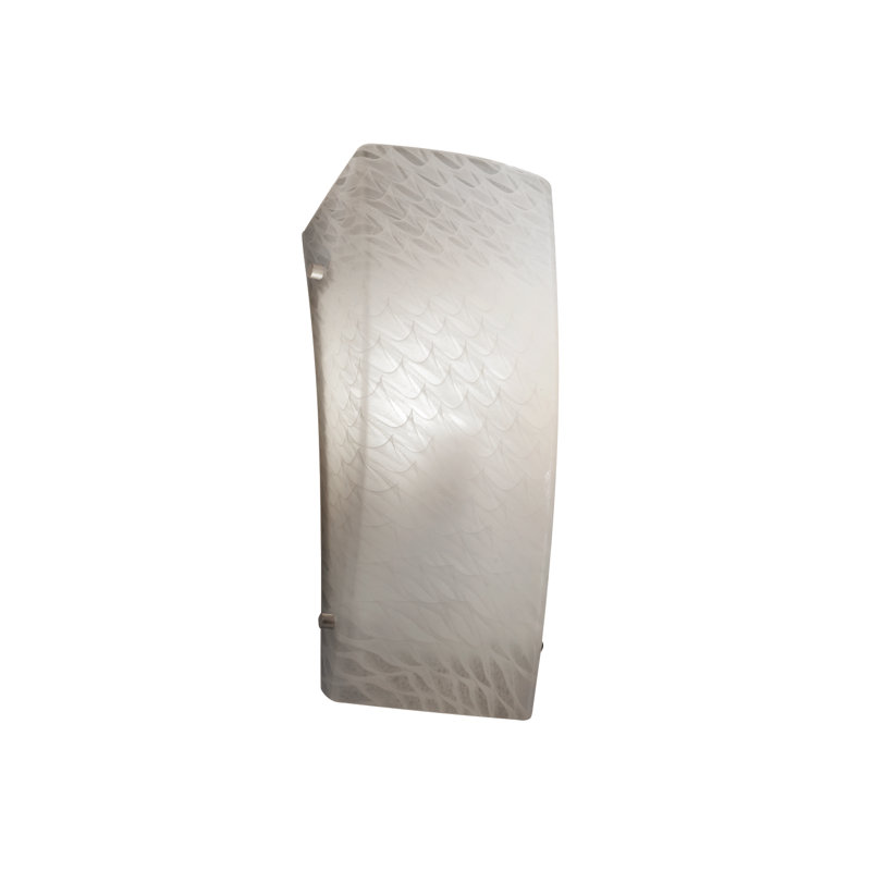 Applique murale rectangulaire 1 lumière Casson, DEL 13 W (incluse), Nickel brossé, Opale