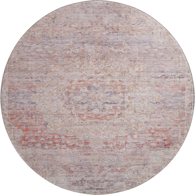 Premium Machine Washable Marasco AMF1636 Global Rug, Round 8'