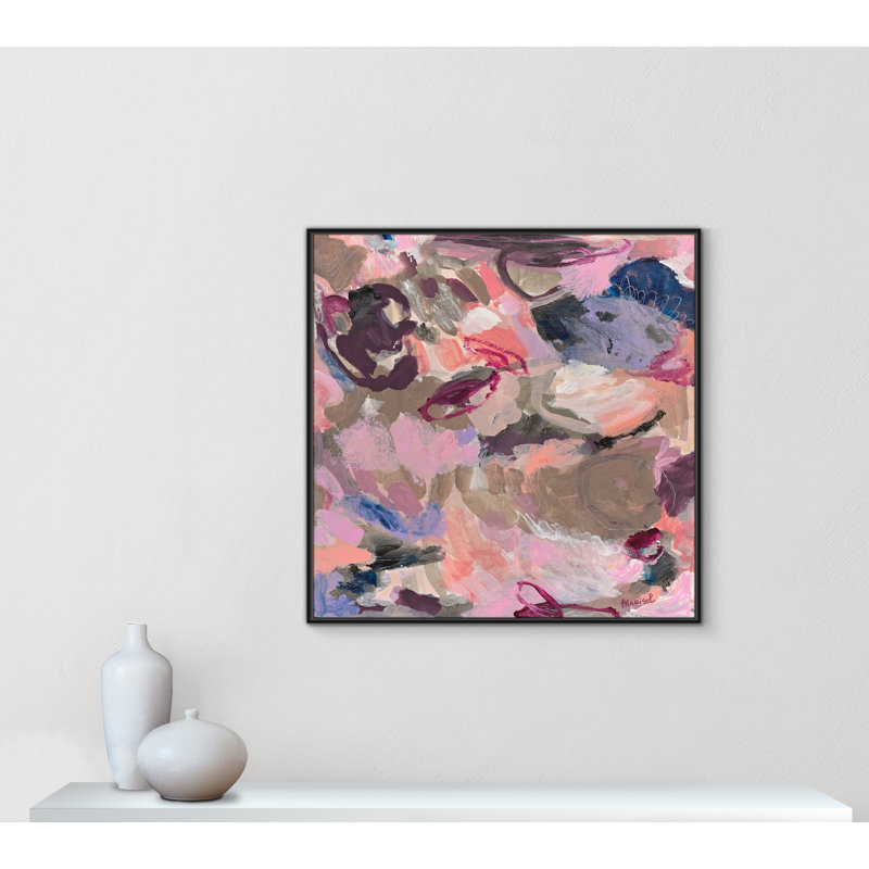 «Vineyard Evening Square» par Marisol Evora, H 41,5 po x l 41,5 po, Noir