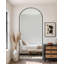 Miroir de plancher noir arqué avec support, miroir autoportant de 38 po x 77 po pour chambre à coucher-1950966360-1950966362
