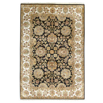 High-Quality Hand-Knotted Yellow And Ivory Area Rug