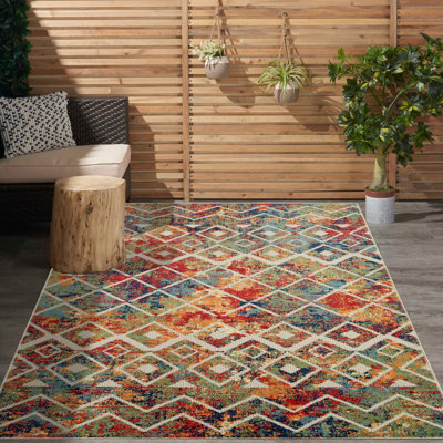 Jacoria Multicolor Indoor/Outdoor High-Low Performance Area Rug