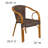 Nannie Rattan Restaurant Patio Chair with Bamboo-Aluminum Frame-33388873