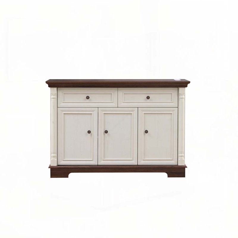 Armoire de rangement Farmhouse avec tiroirs et portes, Blanc